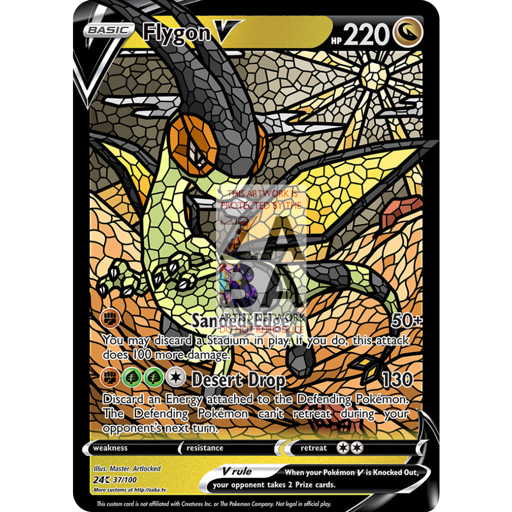 Flygon V (Stained-Glass) Custom Pokemon Card