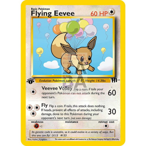 Flying Eevee Custom Pokemon Card Silver Foil