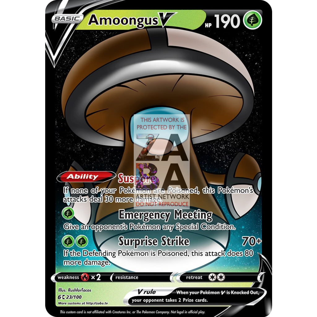 FREE DIGITAL DOWNLOAD Amoongus V Custom Pokemon Card - ZabaTV