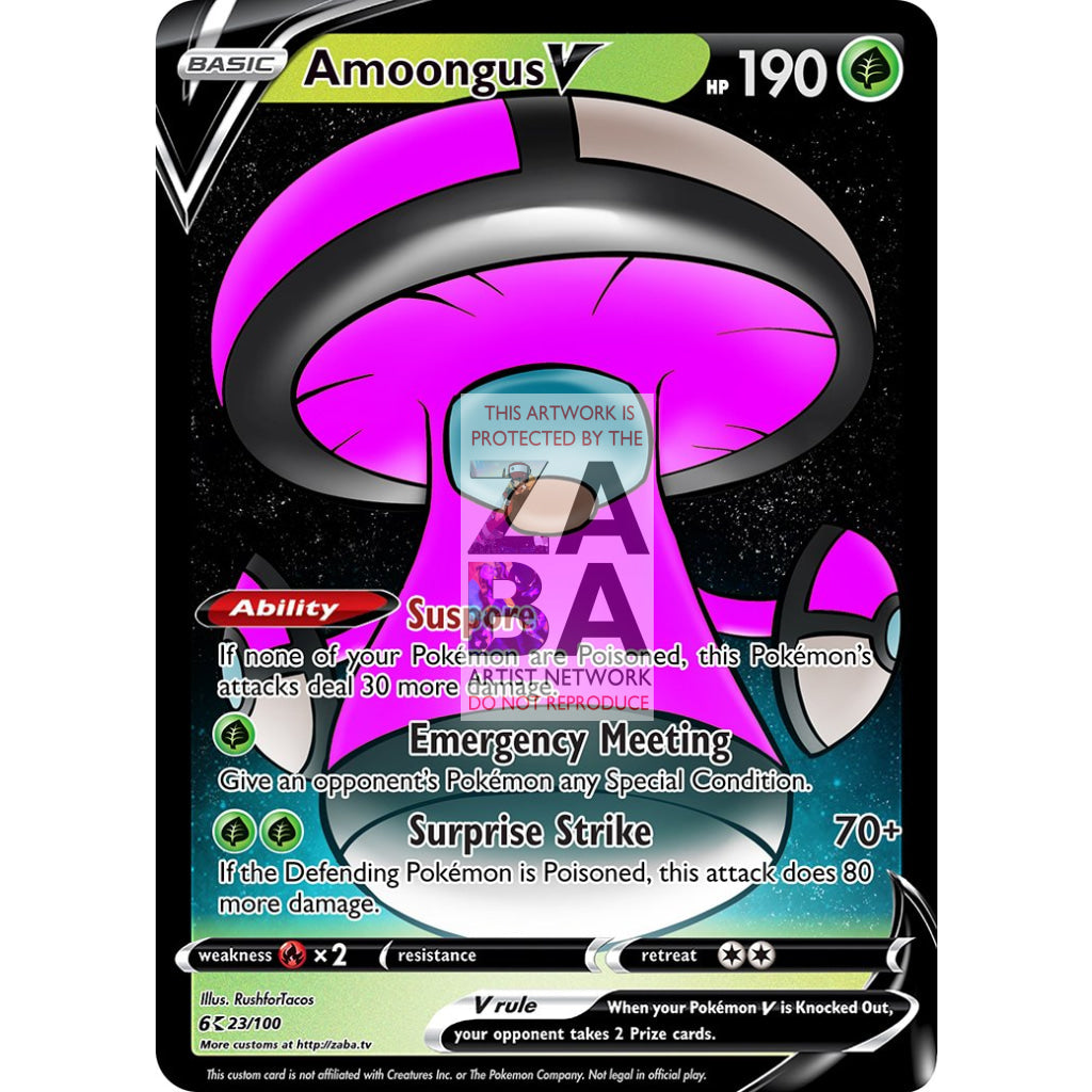 FREE DIGITAL DOWNLOAD Amoongus V Custom Pokemon Card - ZabaTV