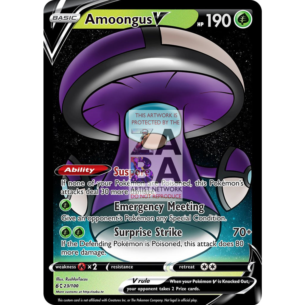 FREE DIGITAL DOWNLOAD Amoongus V Custom Pokemon Card - ZabaTV