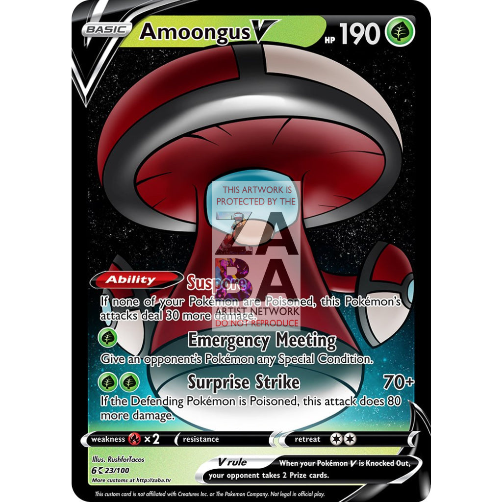 FREE DIGITAL DOWNLOAD Amoongus V Custom Pokemon Card - ZabaTV