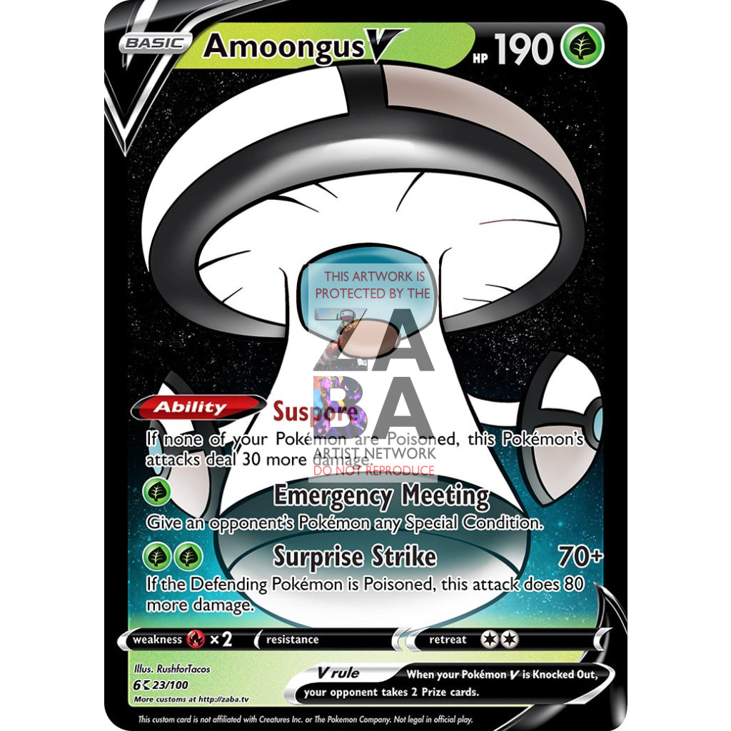 FREE DIGITAL DOWNLOAD Amoongus V Custom Pokemon Card - ZabaTV