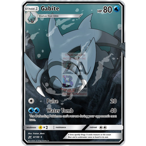 Gabite (Water) Custom Pokemon Card Silver Holographic