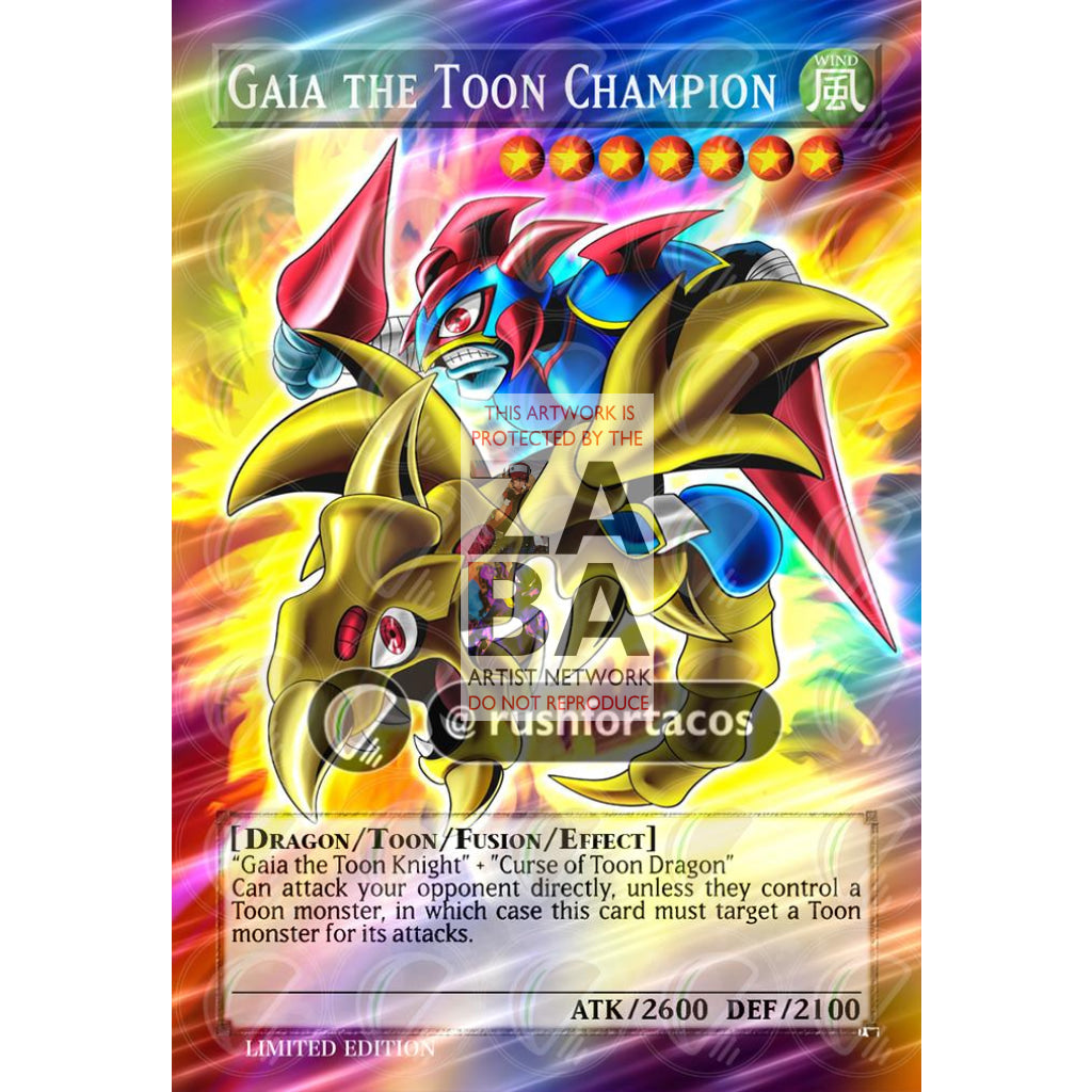 Gaia the Toon Champion Full Art ORICA - Custom Yu-Gi-Oh! Card - ZabaTV