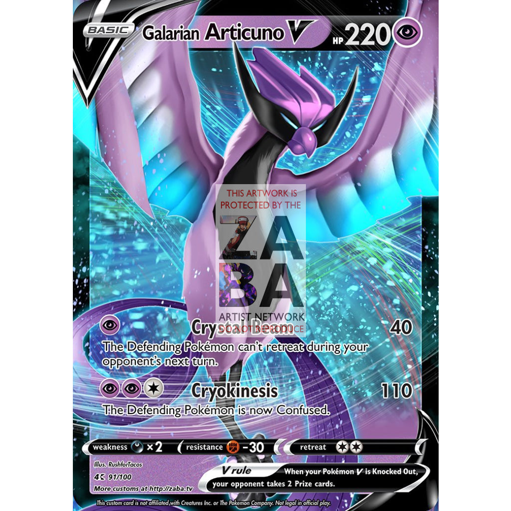 Galarian Articuno V Custom Pokemon Card - ZabaTV