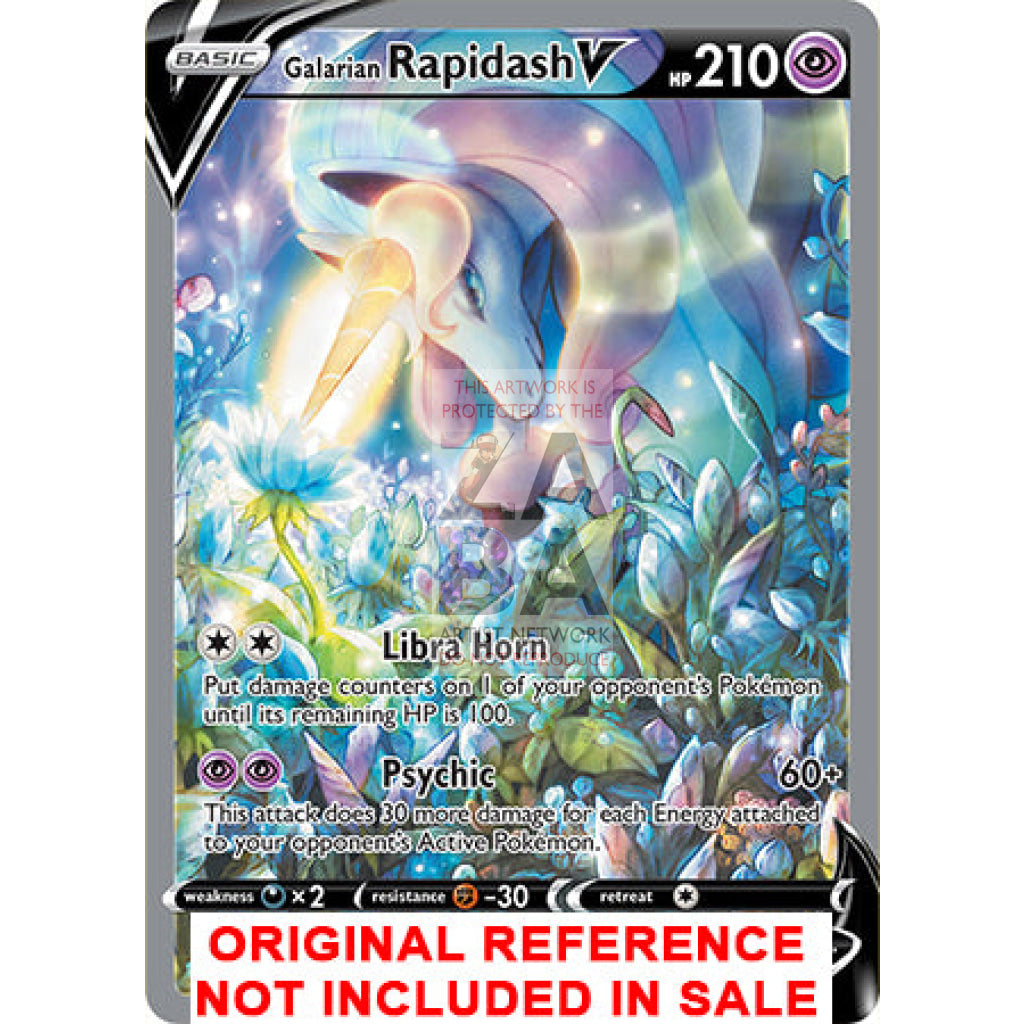 Galarian Rapidash V 168/198 Chilling Reign Extended Art Custom Pokemon Card - ZabaTV