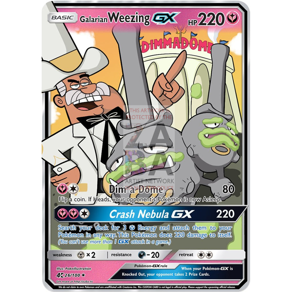 Galarian Weezing Gx Custom Pokemon Card