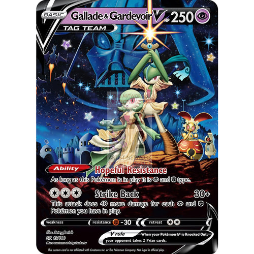 Gallade & Gardevoir V Tag Team Poke Wars Pokemon Card Silver Foil Custom