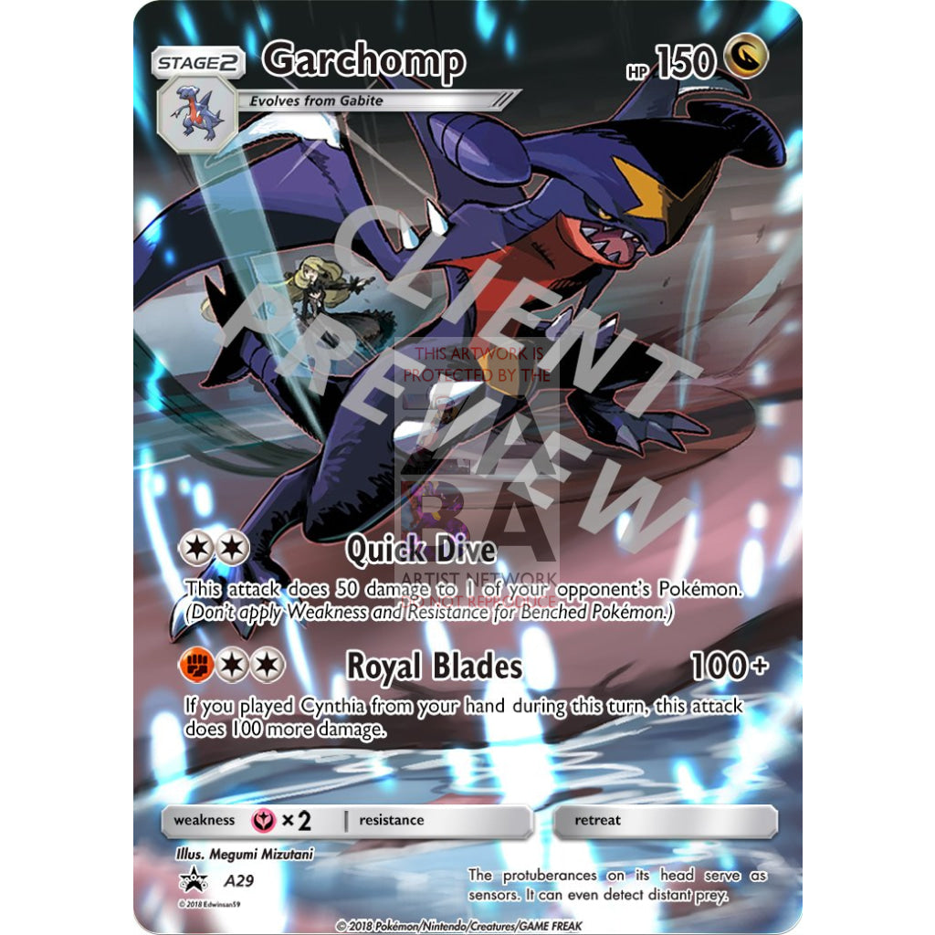 Garchomp 99/138 Ultra Prism Extended Art Custom Pokemon Card Silver Holographic