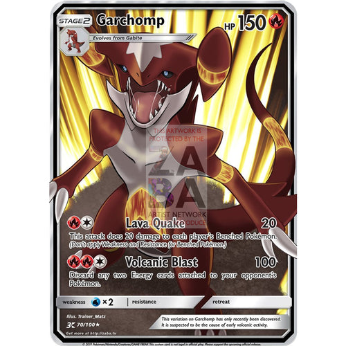 Garchomp (Fire) Custom Pokemon Card Silver Holographic