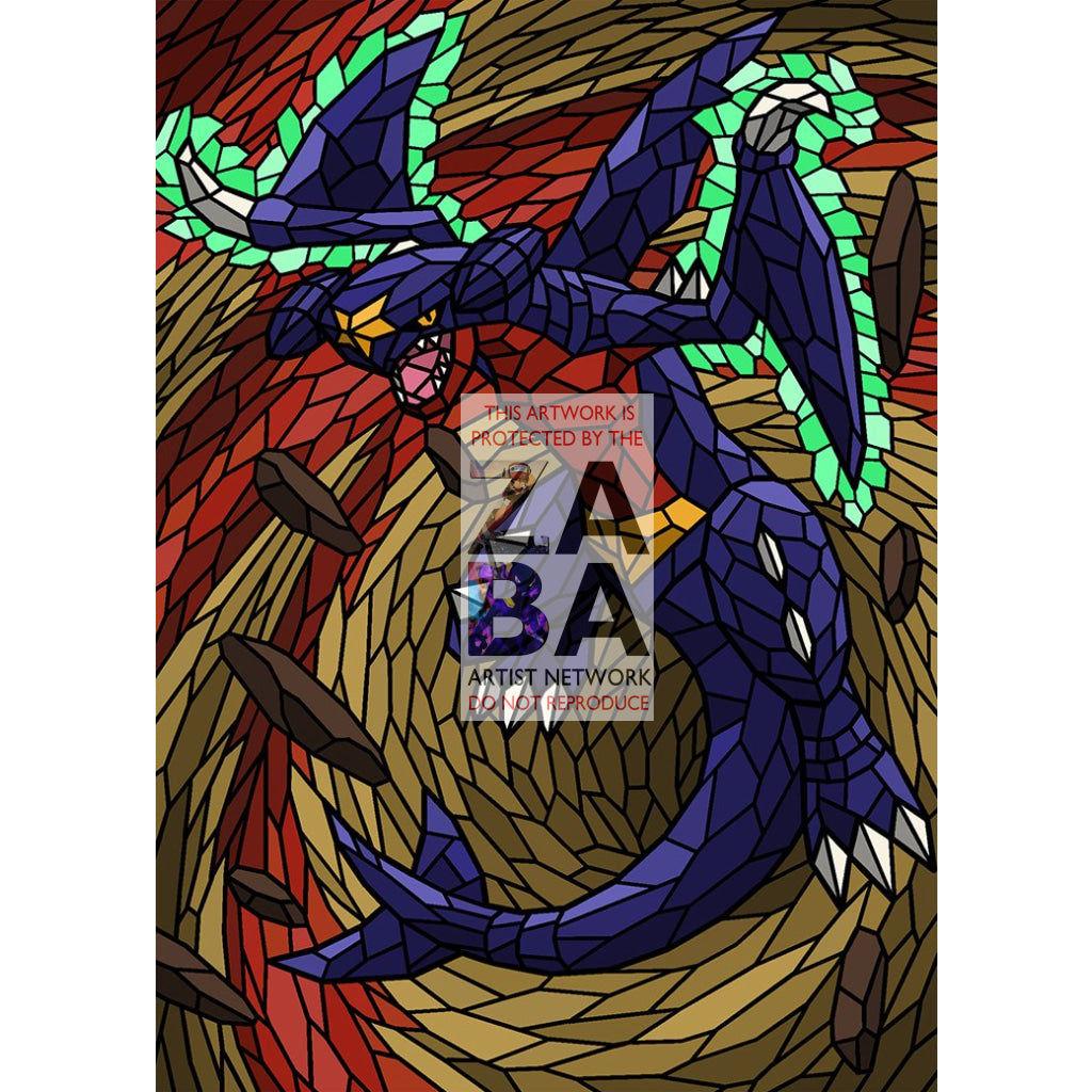 Garchomp V Stained-Glass Custom Pokemon Card - ZabaTV