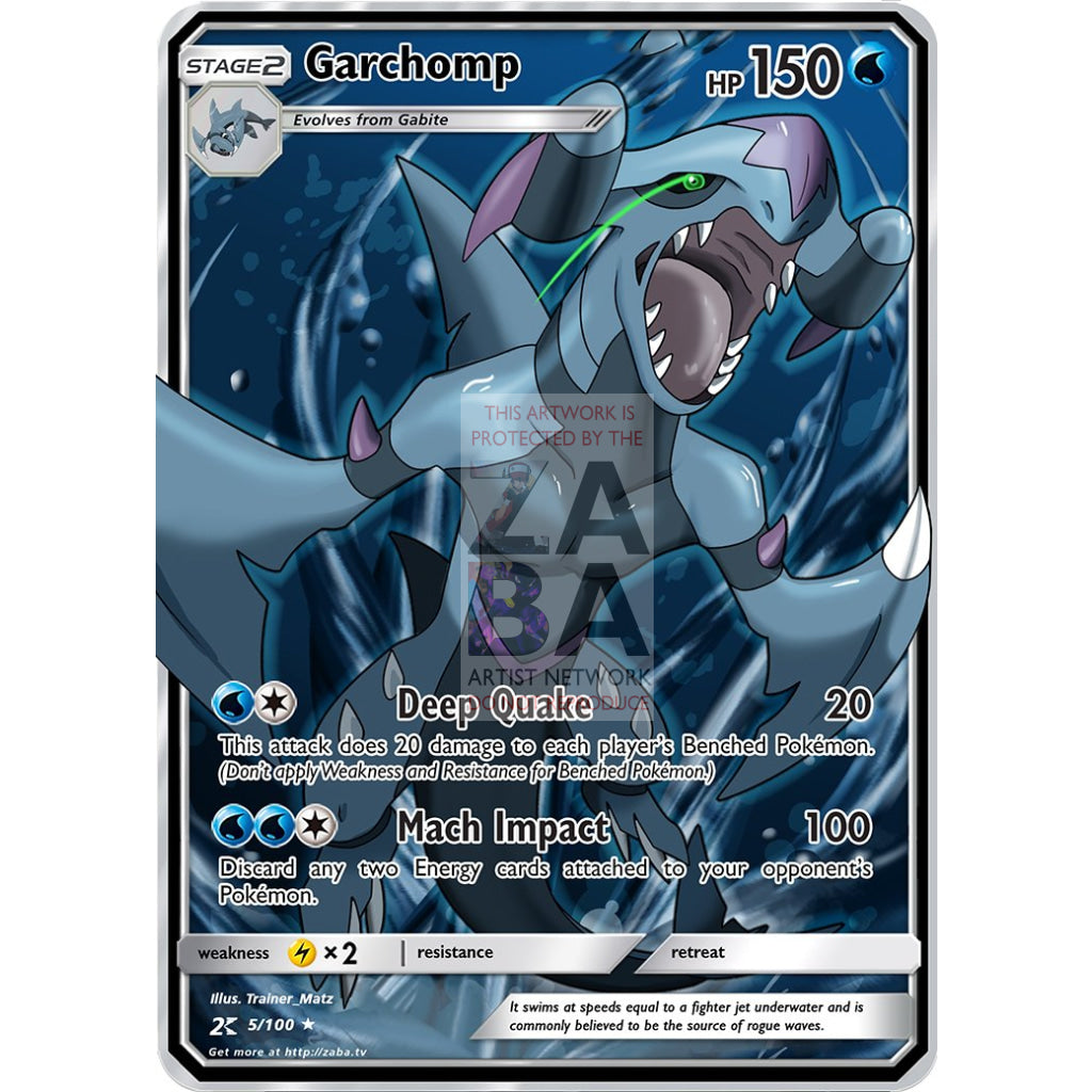 Garchomp (Water) Custom Pokemon Card - ZabaTV