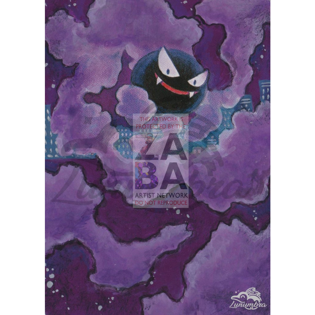 Gastly 65/105 Neo Destiny Extended Art Custom Pokemon Card Textless Silver Holographic