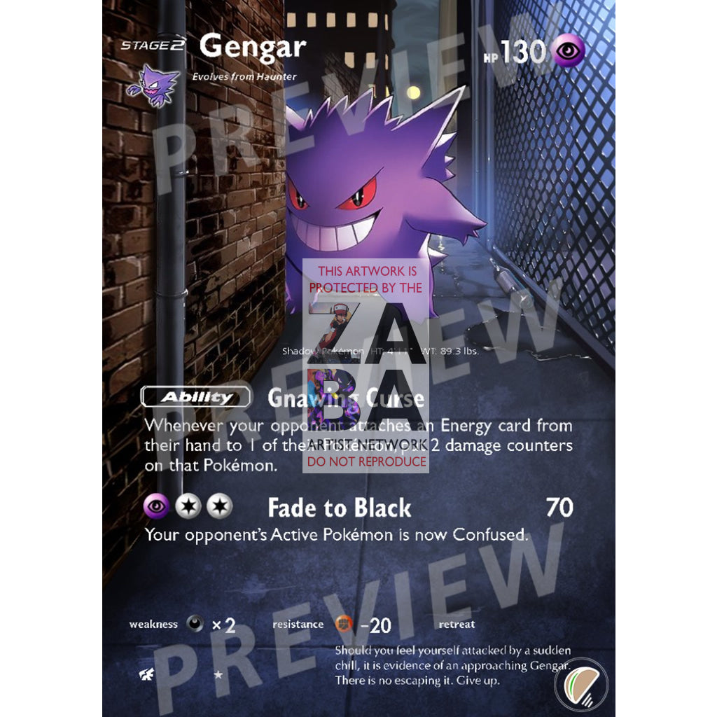 Gengar 38/111 Crimson Invasion Extended Art Custom Pokemon Card - ZabaTV