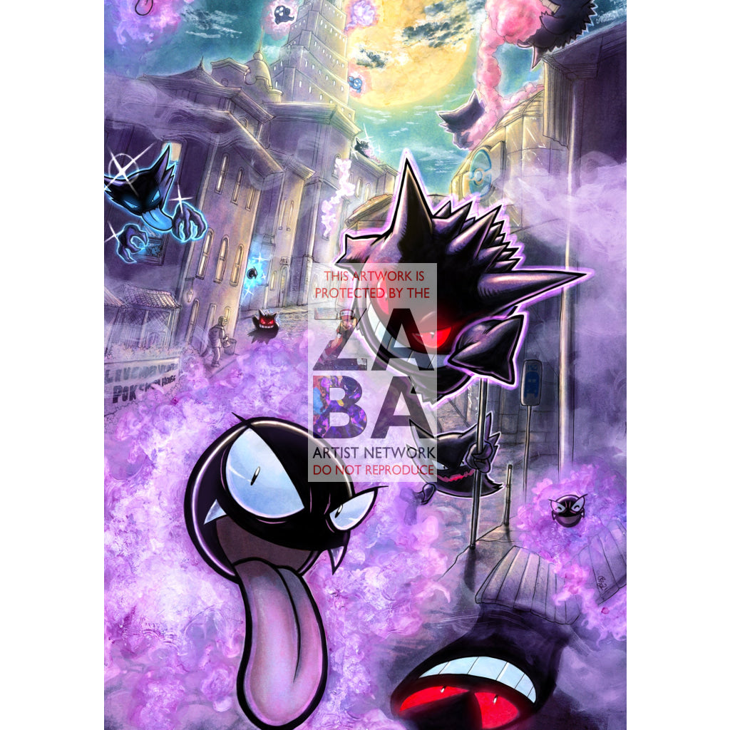 Gengar V Full Art Custom Pokemon Card Silver Foil / Textless