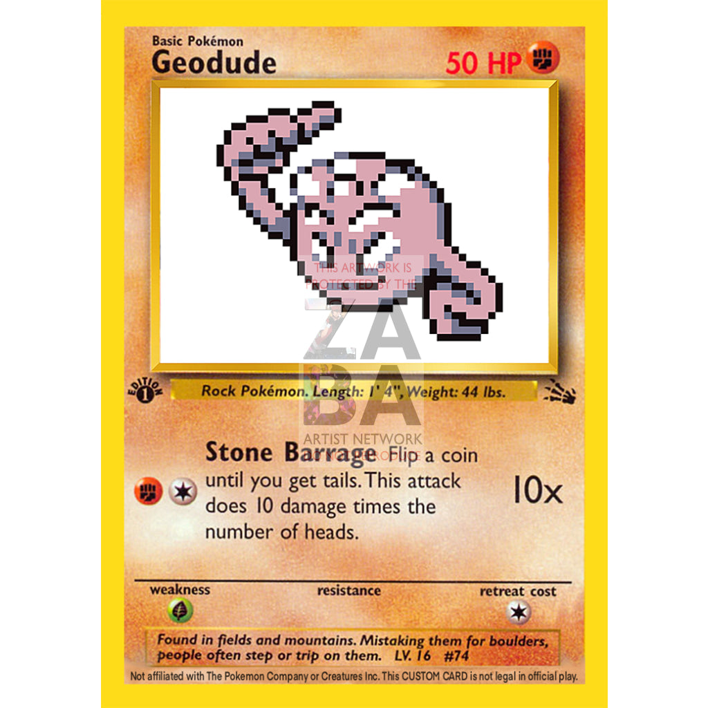 Geodude Game Sprite Custom Pokemon Card - ZabaTV