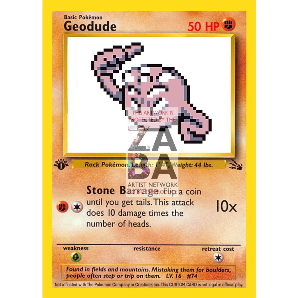 Geodude Game Sprite Custom Pokemon Card - ZabaTV