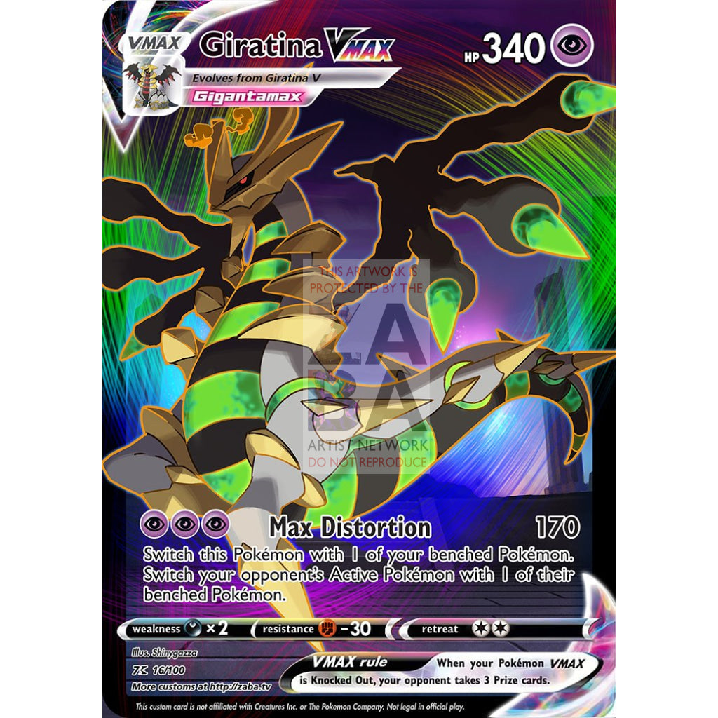 Giratina Vmax Custom Pokemon Card Silver Foil