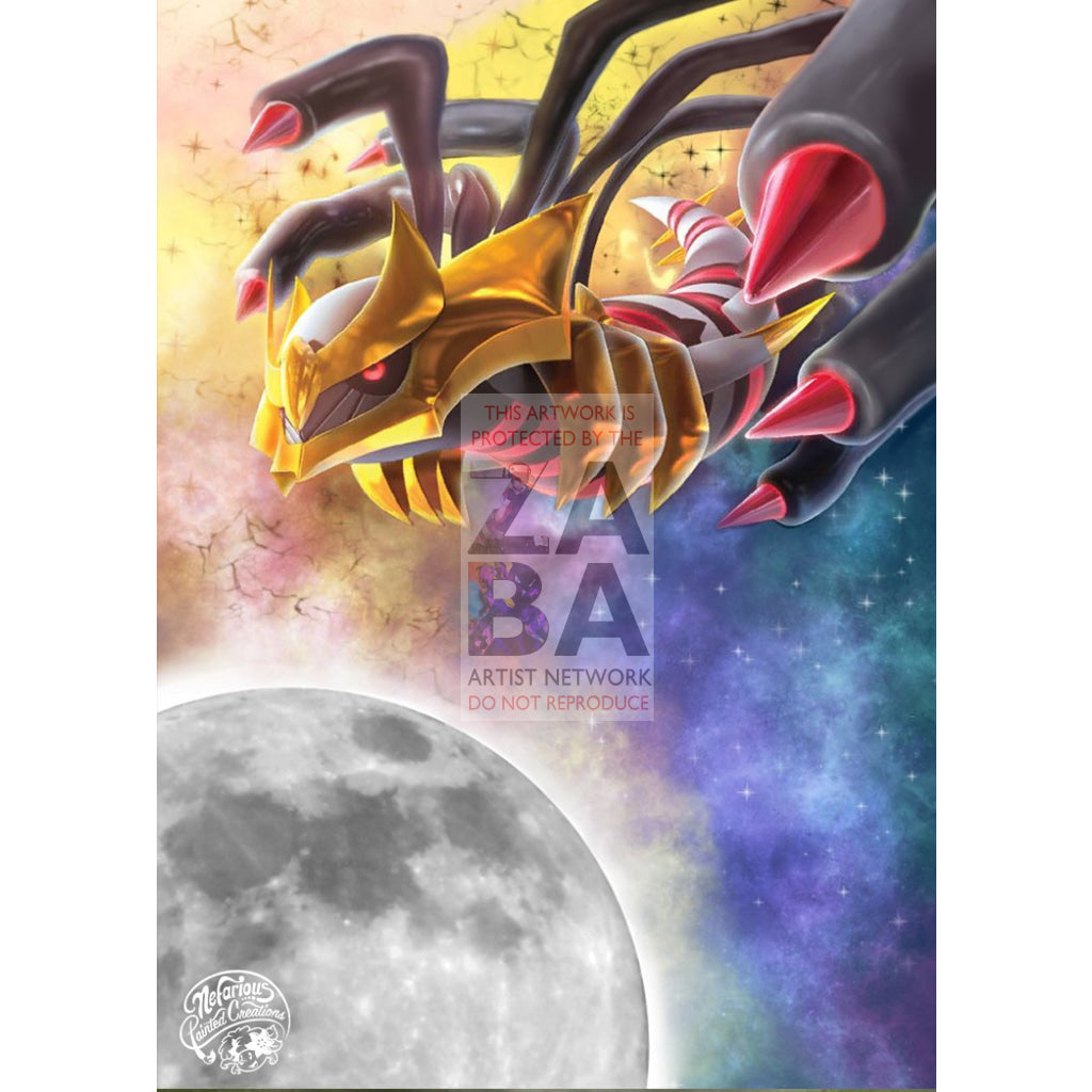 Giratina Xy184 Promo Extended Art Custom Pokemon Card Silver Holo