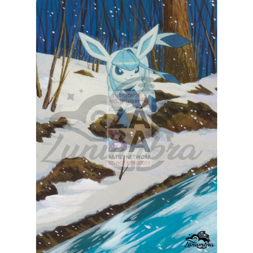 Glaceon 41/120 Rising Rivals Extended Art Custom Pokemon Card Textless Silver Holographic