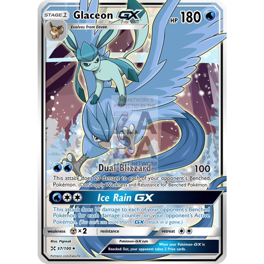 Glaceon GX Custom Pokemon Card - ZabaTV