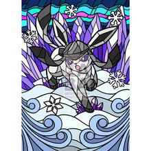 Glaceon V Stained-Glass Custom Pokemon Card Obsidian Textless / Silver Foil