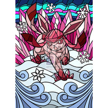 Glaceon V Stained-Glass Custom Pokemon Card Ruby Textless / Silver Foil
