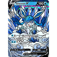 Glaceon V Stained-Glass Custom Pokemon Card Shining / Silver Foil