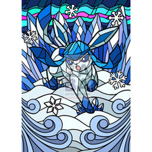 Glaceon V Stained-Glass Custom Pokemon Card Shining Textless / Silver Foil