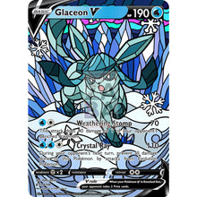 Glaceon V Stained-Glass Custom Pokemon Card Standard / Silver Foil