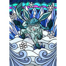 Glaceon V Stained-Glass Custom Pokemon Card Standard Textless / Silver Foil