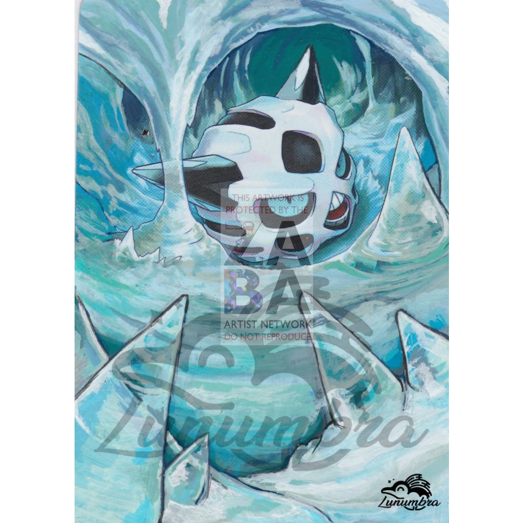 Glalie 18/99 Platinum Arceus Extended Art Custom Pokemon Card Textless Silver Holographic