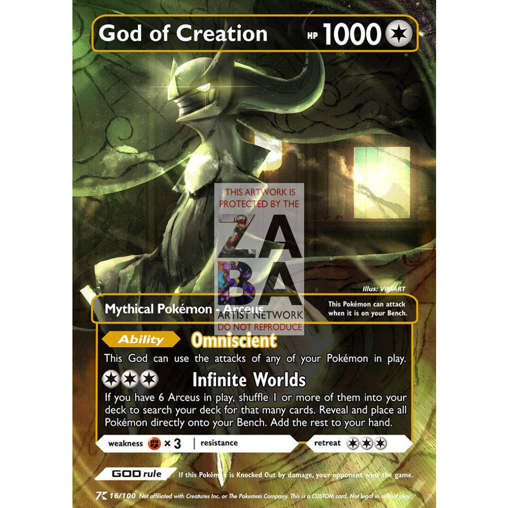 God of Creation - Arceus - Luxury Selective Holographic Custom Pokemon Card - ZabaTV