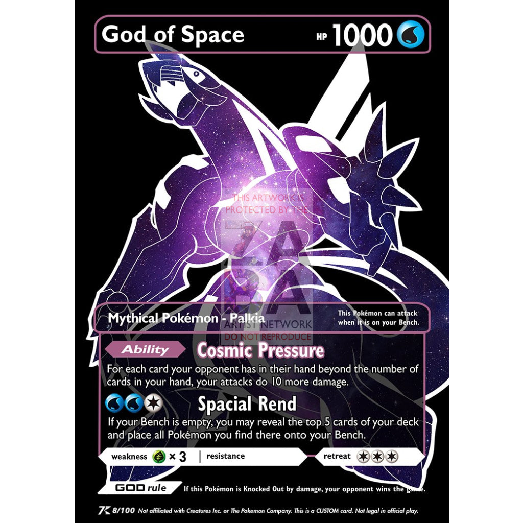 God of Space - Palkia - Luxury Selective Holographic Custom Pokemon Card - ZabaTV