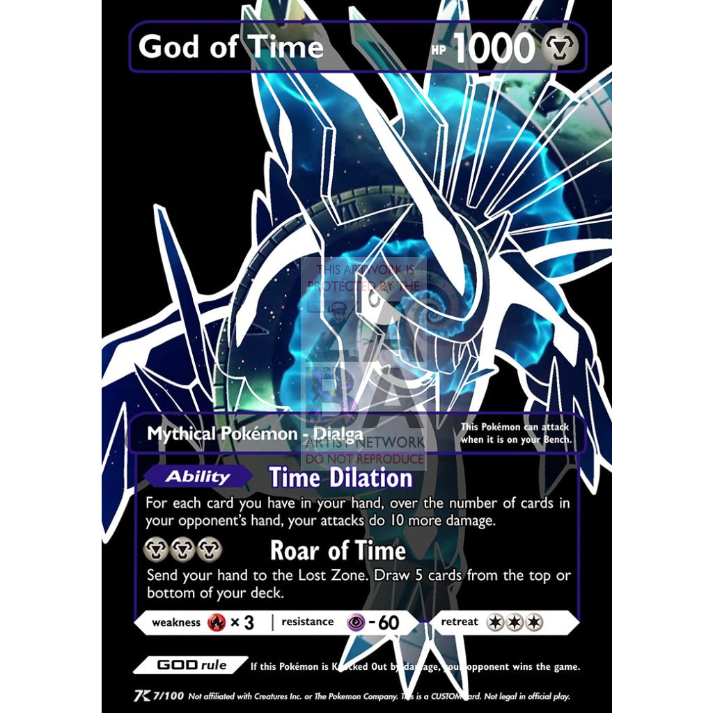 God of Time - Dialga - Luxury Selective Holographic Custom Pokemon Card - ZabaTV