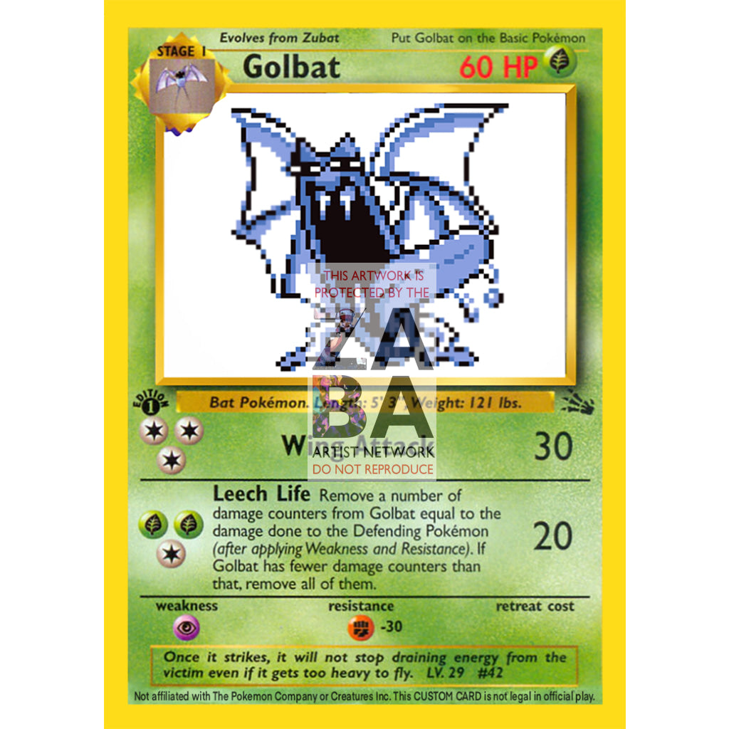 Golbat Game Sprite Custom Pokemon Card - ZabaTV