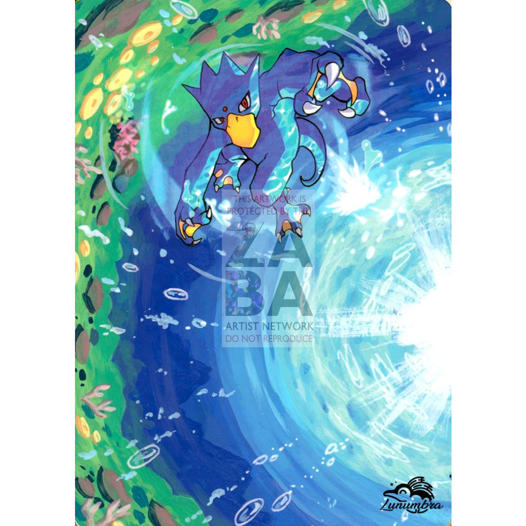 Golduck 17/100 Sandstorm Extended Art Custom Pokemon Card Textless Silver Holographic