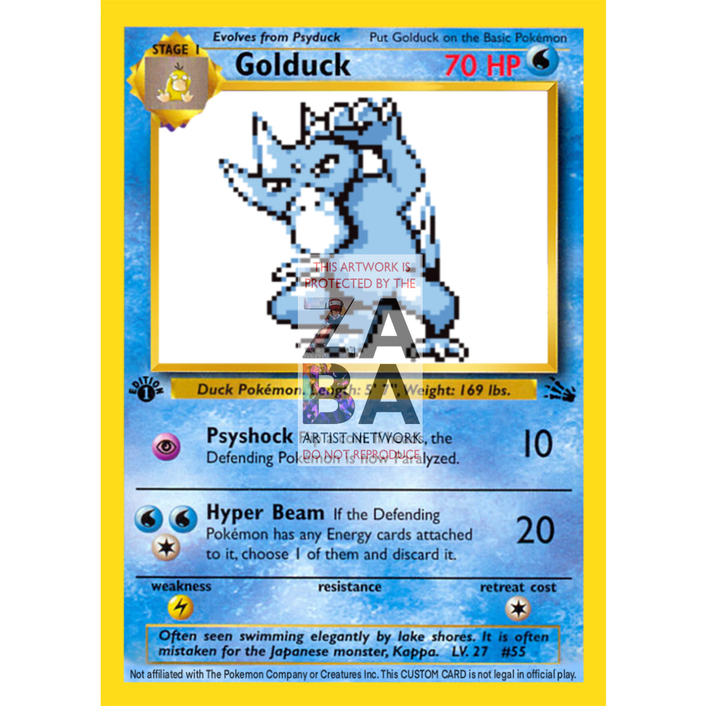 Golduck Game Sprite Custom Pokemon Card - ZabaTV