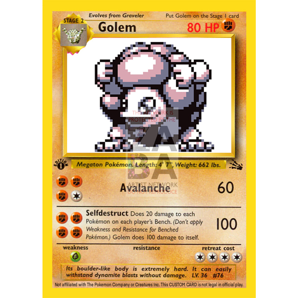 Golem Game Sprite Custom Pokemon Card - ZabaTV