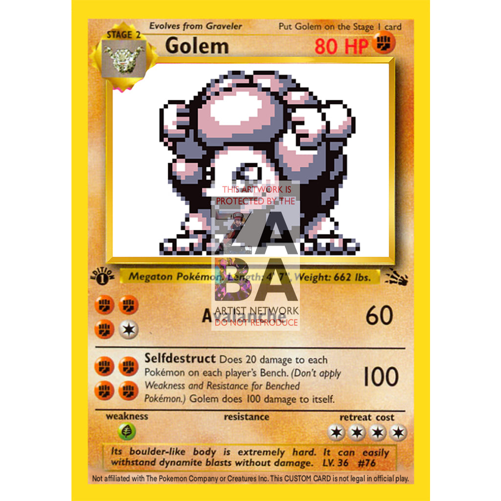 Golem Game Sprite Custom Pokemon Card - ZabaTV