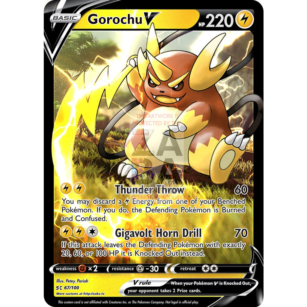 Gorochu V Custom Pokemon Card Silver Foil