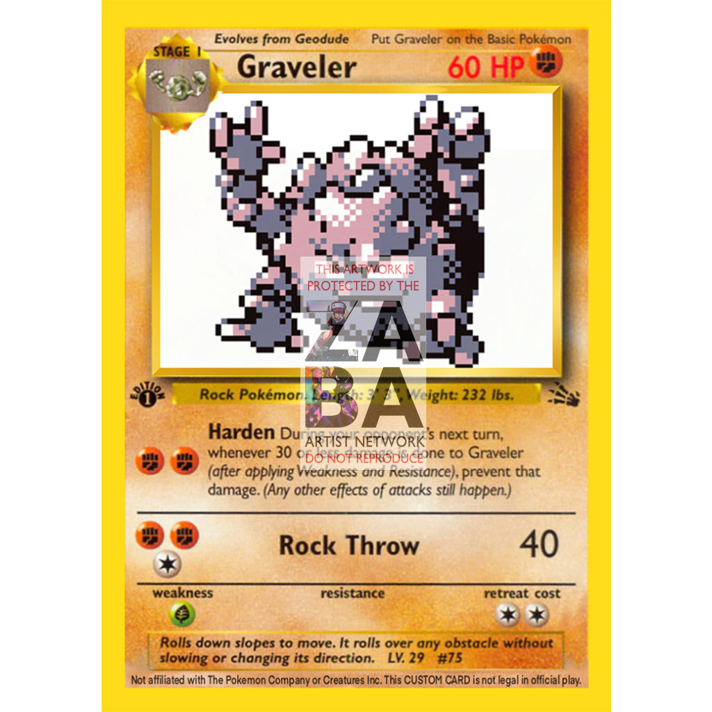 Graveler Game Sprite Custom Pokemon Card - ZabaTV