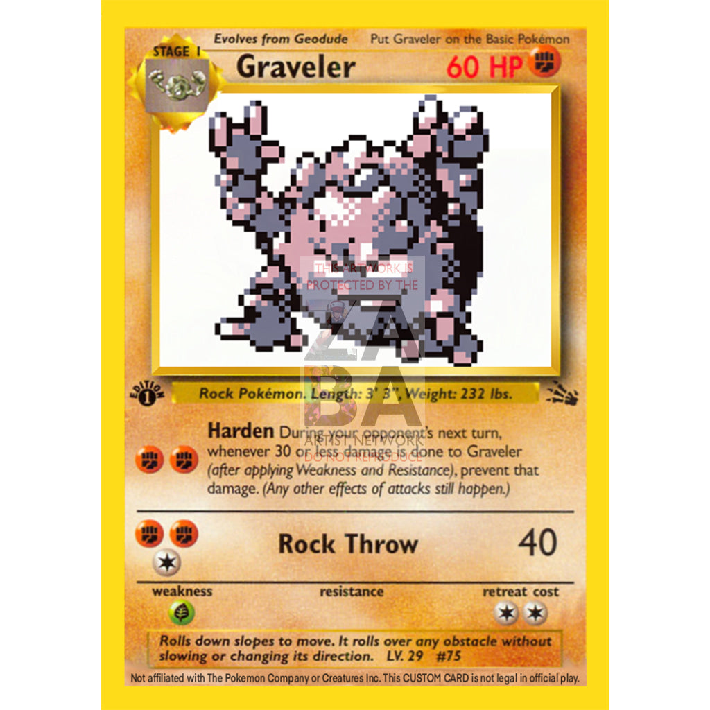 Graveler Game Sprite Custom Pokemon Card - ZabaTV