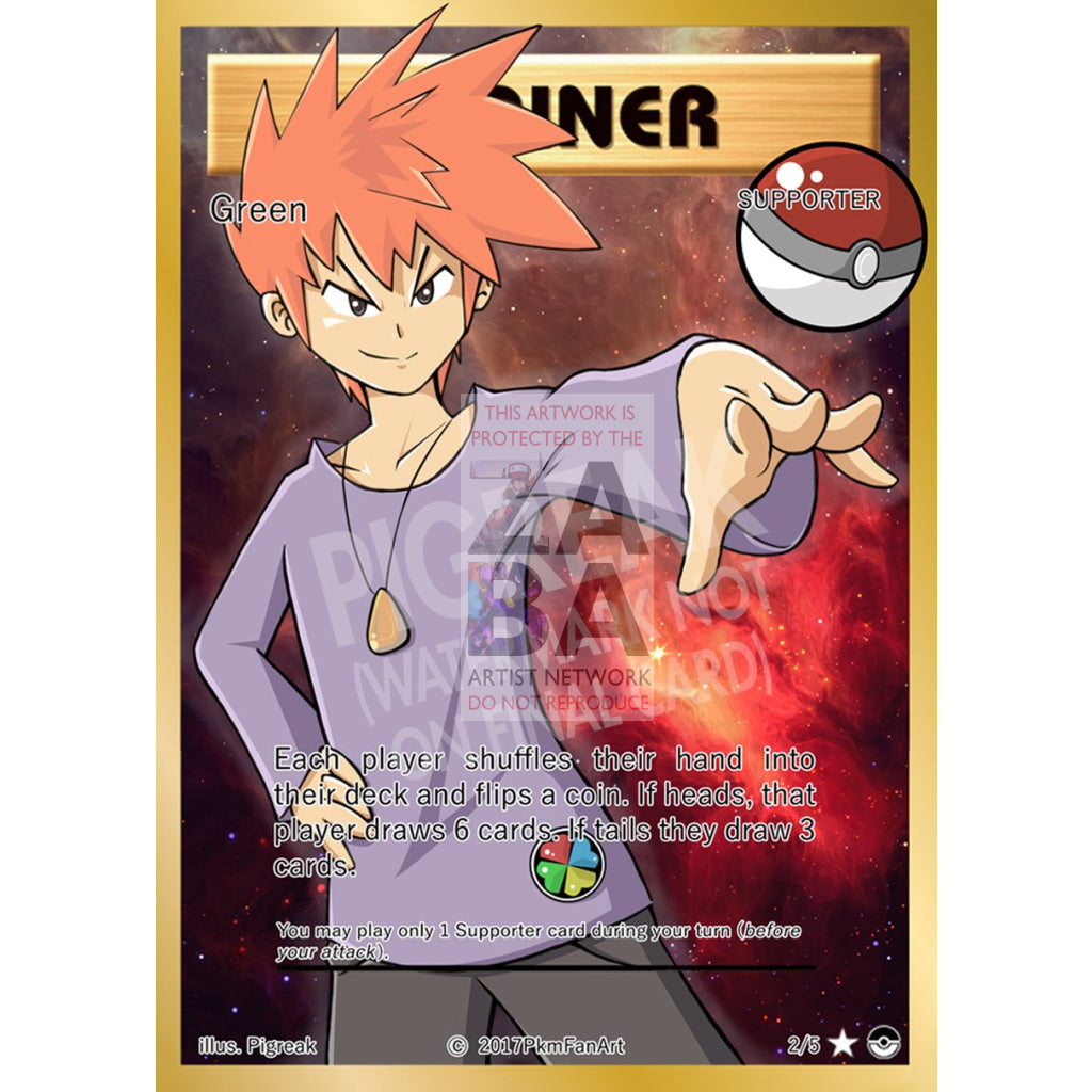 Green Trainer Card Pigreak Custom Pokemon