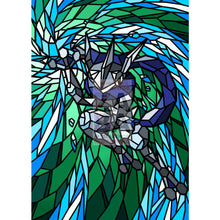 Greninja V (Stained-Glass) Custom Pokemon Card Moon Shadow / Textless Silver Foil
