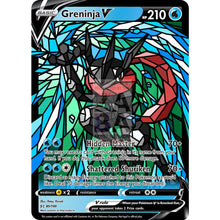 Greninja V (Stained-Glass) Custom Pokemon Card Silver Foil / Shining