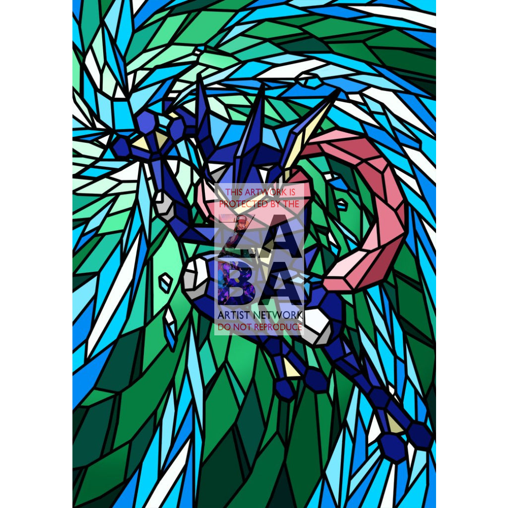 Greninja V (Stained-Glass) Custom Pokemon Card - ZabaTV