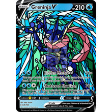 Greninja V (Stained-Glass) Custom Pokemon Card Silver Foil / Standard