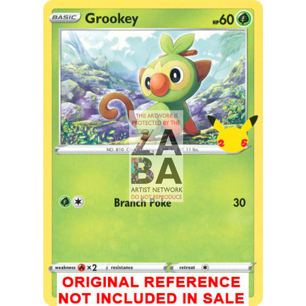 Grookey 8/25 McDonald's Collection 2021 Extended Art Custom Pokemon Card - ZabaTV